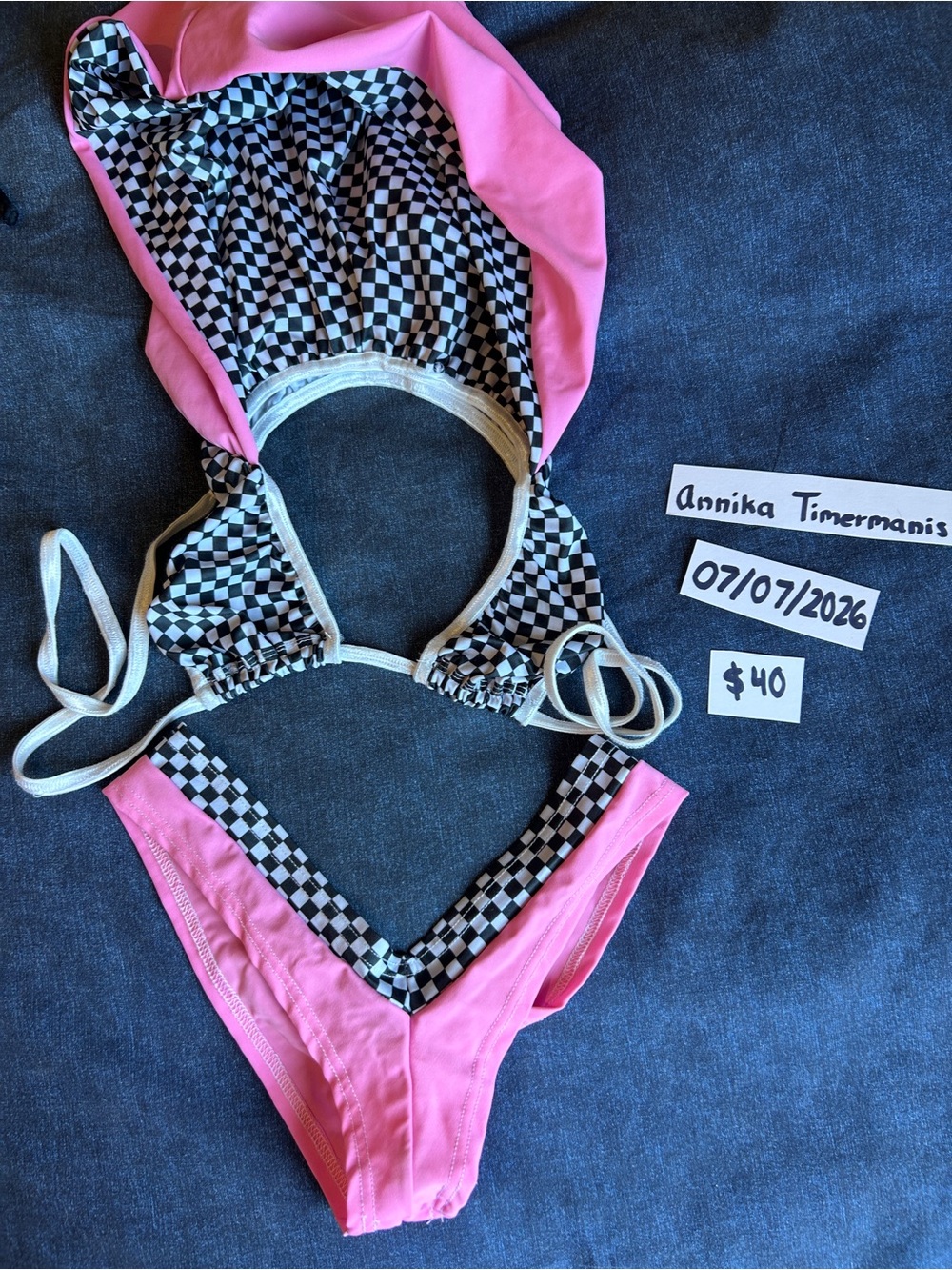 Pink and checkered rave set